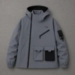 Men’s Grey Hooded Utility Jacket