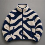 Navy Sherpa Fleece Jacket | Zip-Up Jacket