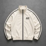 White Racing Jacket | Zip-Up Track Jacket