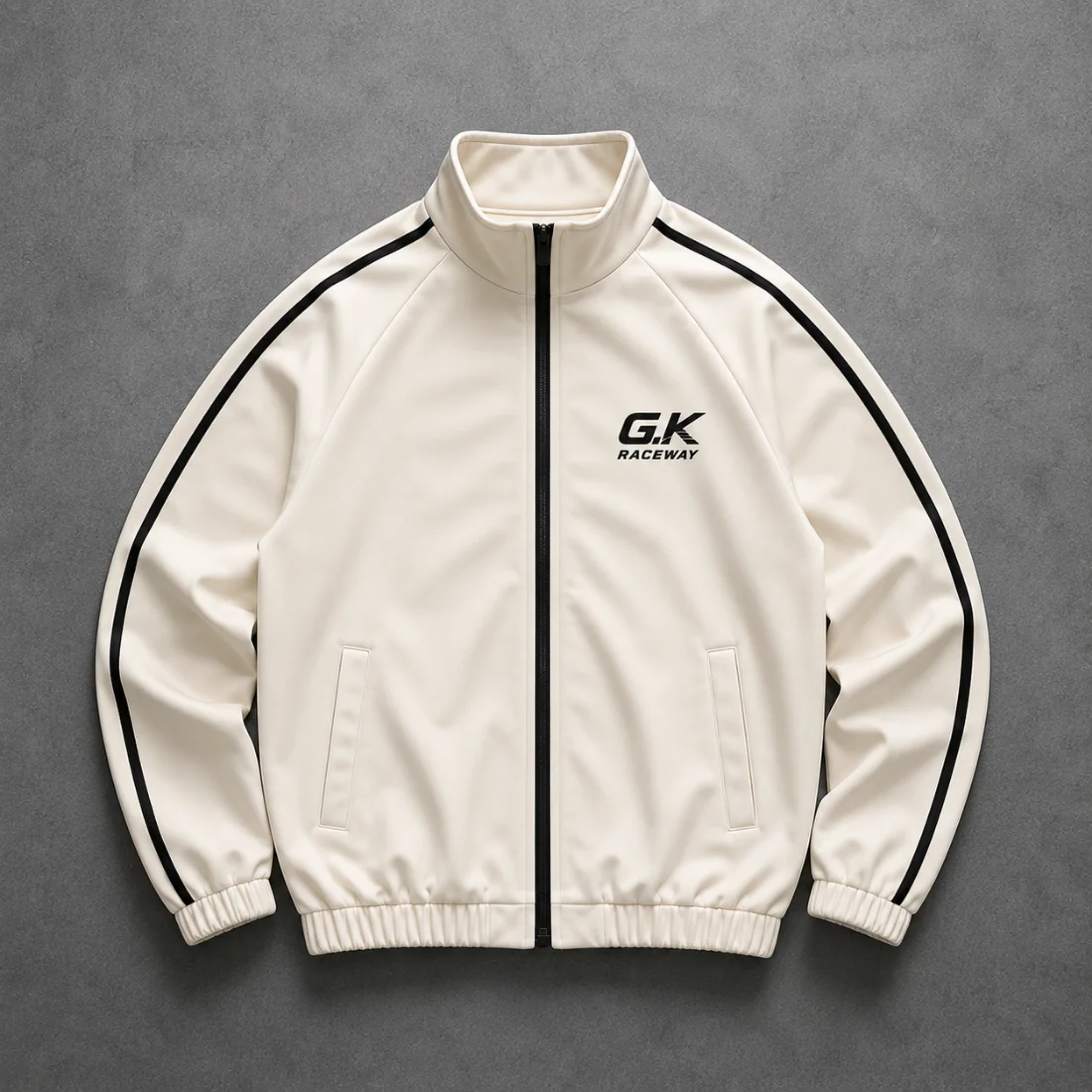 22 White Racing Jacket | Zip-Up Track Jacket - Image 1