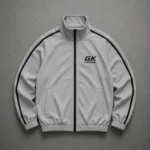 Gray Racing Jacket with Black Stripe