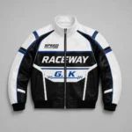Apex Pulse White Black Blue Motorcycle Racing Jacket