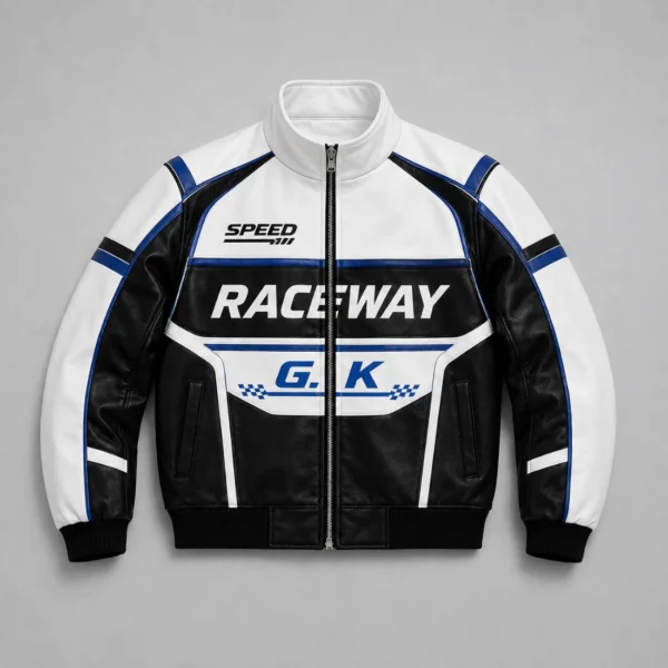 Apex Pulse White Black Blue Motorcycle Racing Jacket